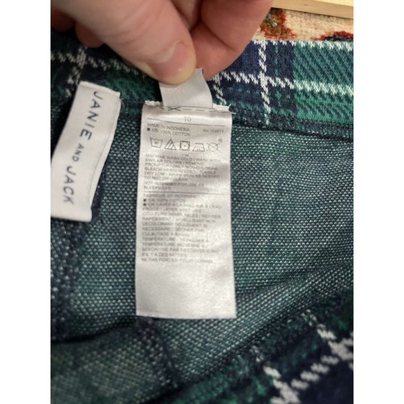 Little Girl Janie and Jack Green Plaid Legging Pull On Pant Size 10 - Picture 6 of 8